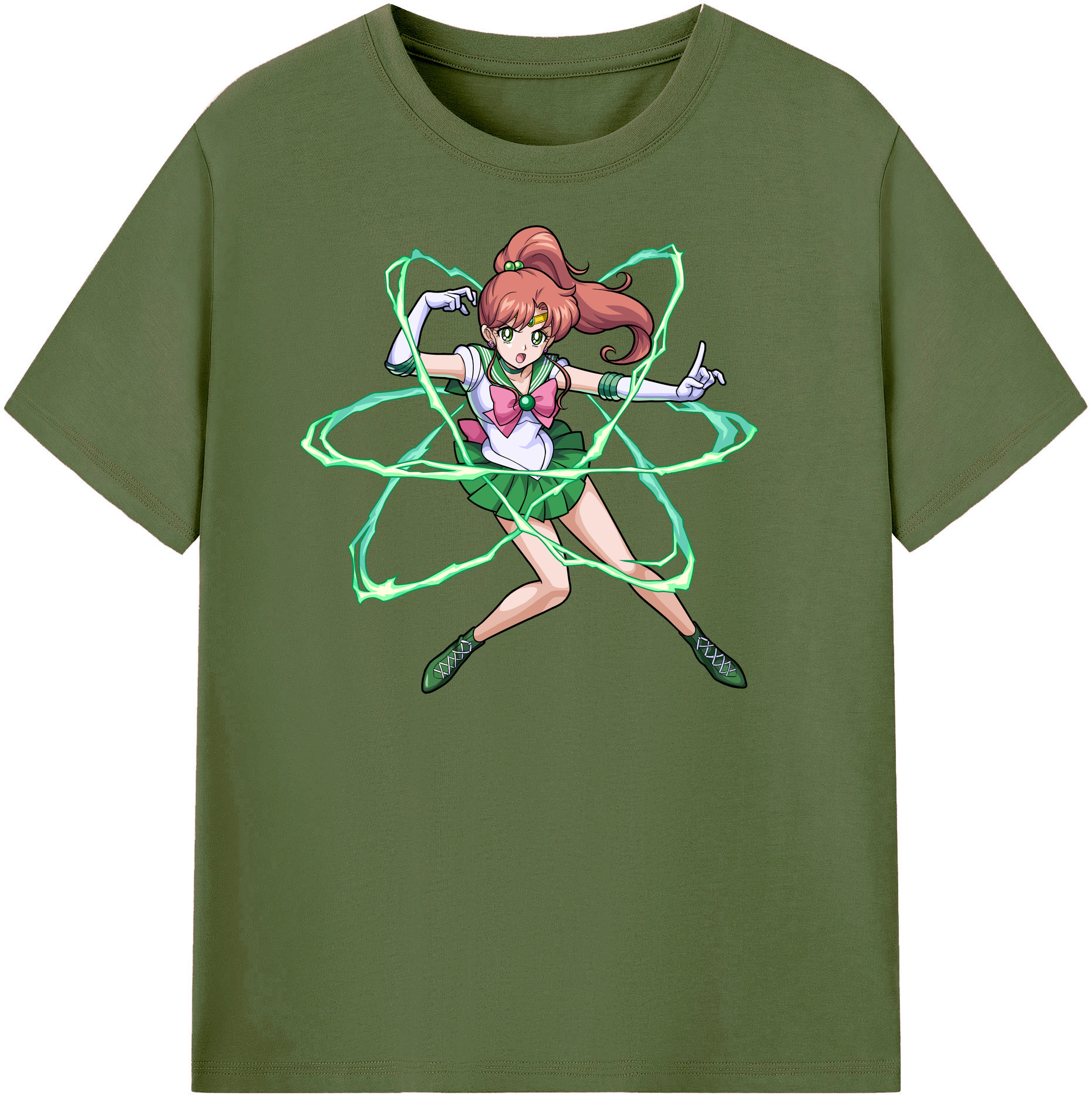 （画像用） 美少女戦士セーラームーン 木野 まこと きの まこと Sailor Moon Kino Makoto （セーラージュピター；Sailor Jupiter） 綿100％半袖Tシャツ（フロントプリント）
